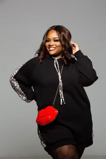 Plus Size Leopard Sweater Dress