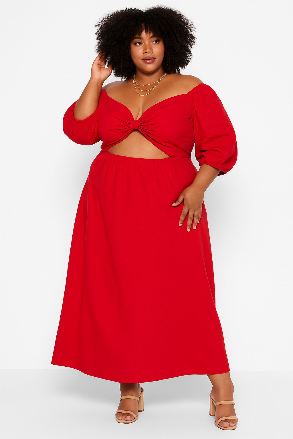 Want It All Twist Front Cut Out Maxi A Line Dress
