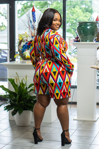 Kaleidoscope Of Color Plus Size Two Piece Short Set