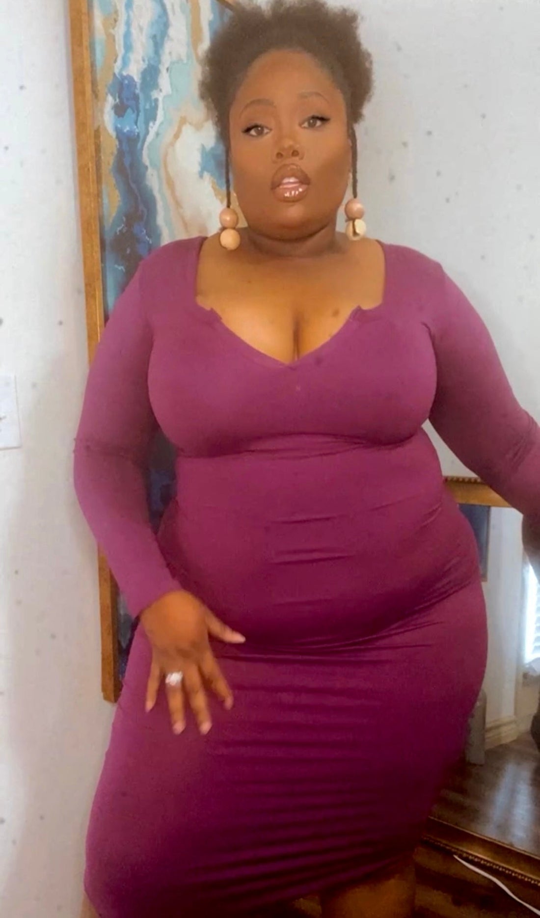 Plus Size Purple Midi Dress