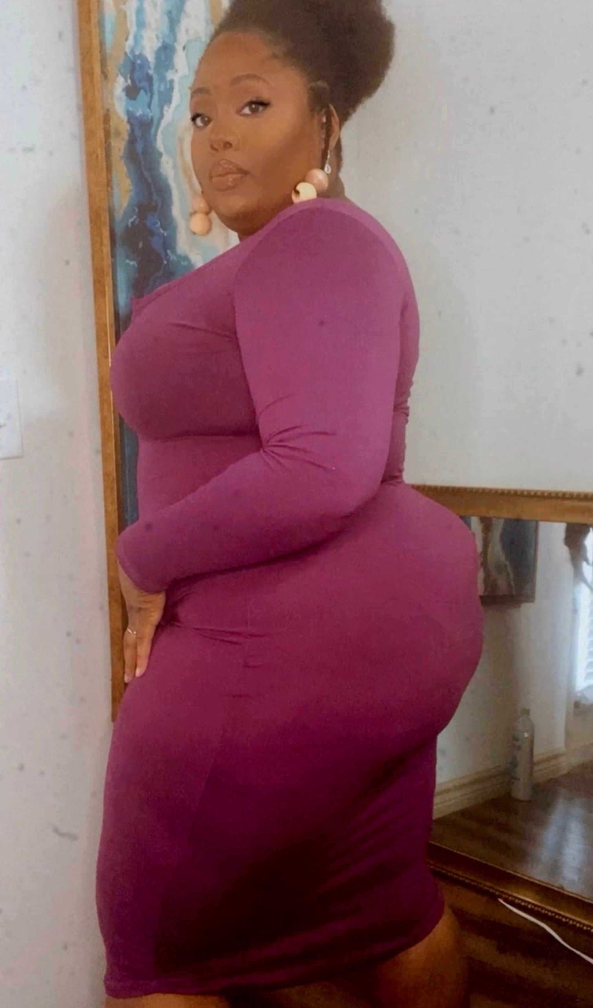 Plus Size Purple Midi Dress
