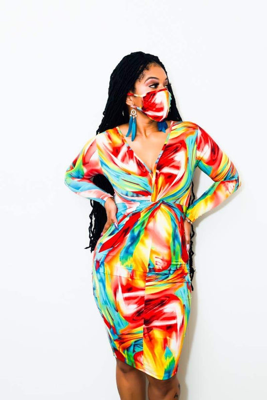 Frederica Midi Dress & Mask